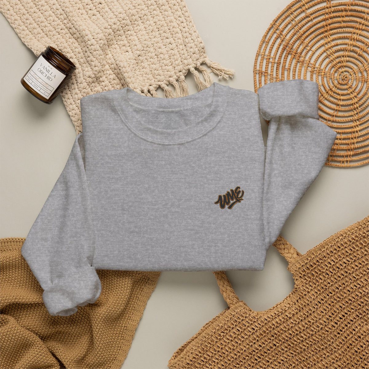 Crewneck Sweatshirt — UME Black Logo All-Over Print