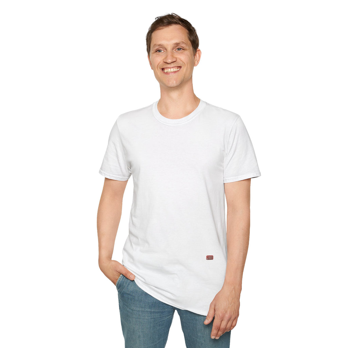 Minimalist Tiny Logo T-Shirt — Navy, White & More Base Colors