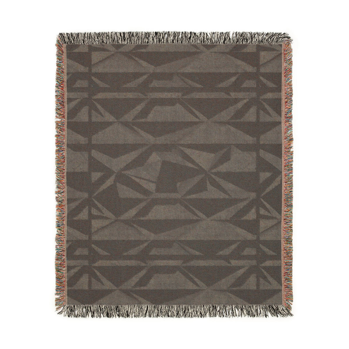 Geometric Deer Woven Blanket — Rustic Woodland Throw for Cabin, Camp, Outdoors
