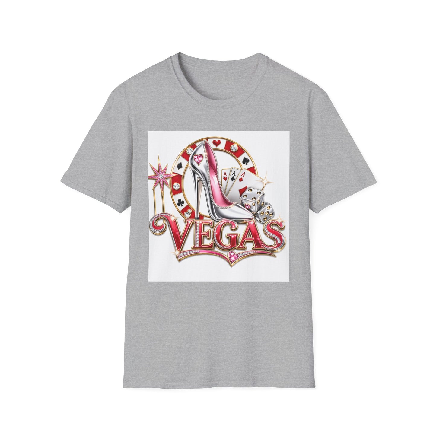 Las Vegas Casino Heels T-Shirt – Retro Vegas Cards & Dice Graphic