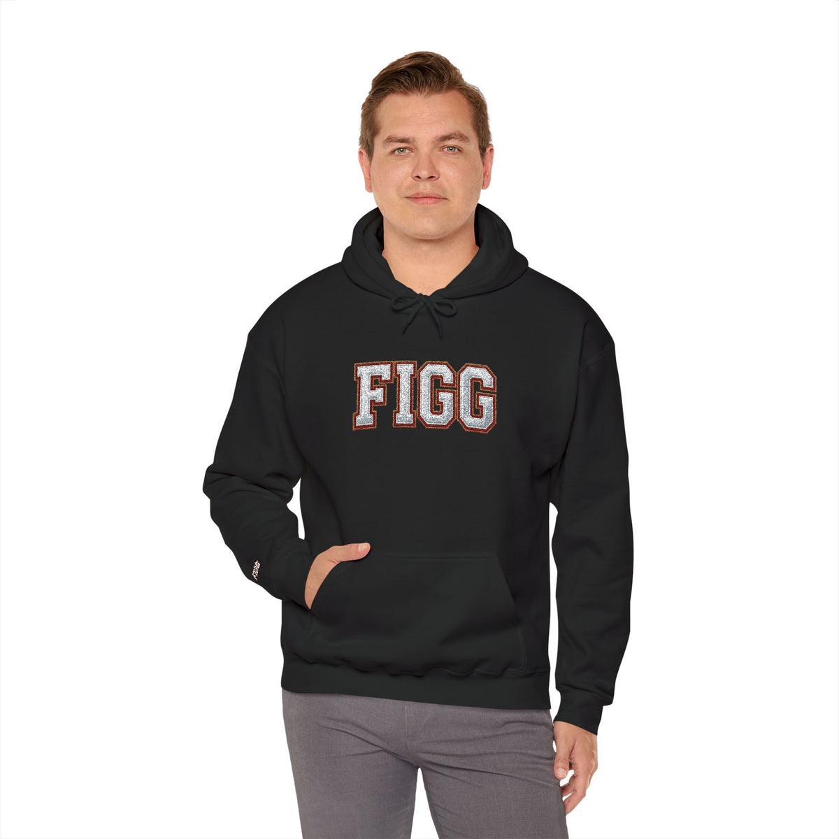 FFiGG Embroidered Varsity Hoodie — White, Black, Grey & More Colors