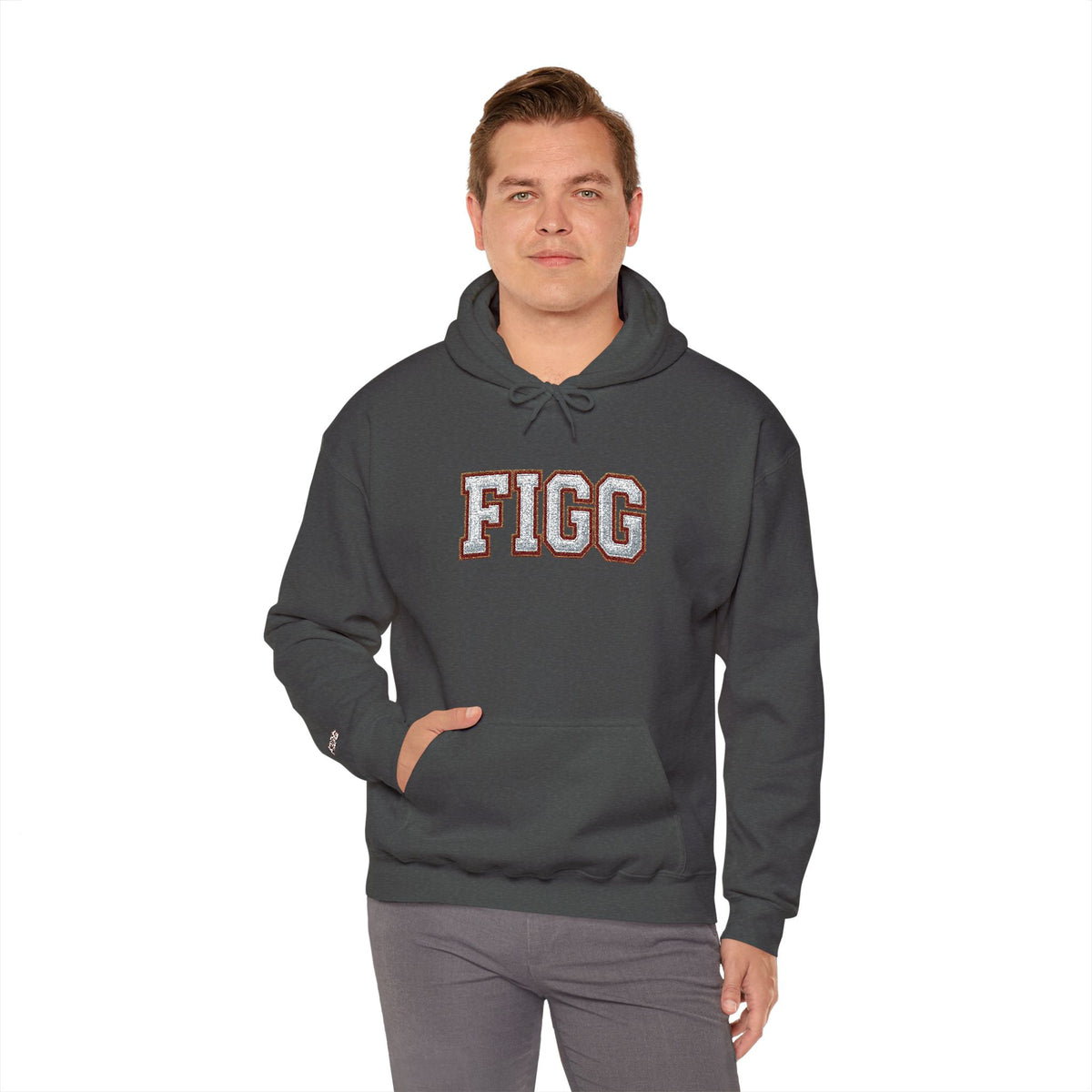 FFiGG Embroidered Varsity Hoodie — White, Black, Grey & More Colors