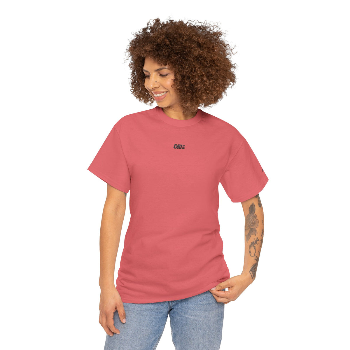 Minimalist Micro Logo Tee - White Cotton Casual Shirt