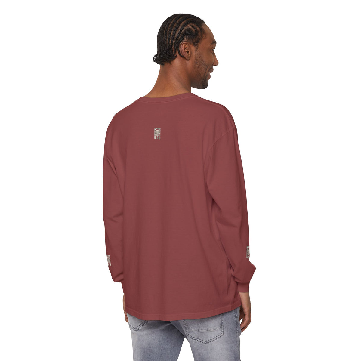Garment-Dyed Long-Sleeve T-Shirt — Multi-Color Minimal Graphic