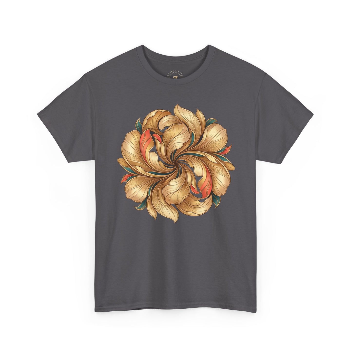 Floral Swirl Tee — Golden Petal Graphic T-Shirt