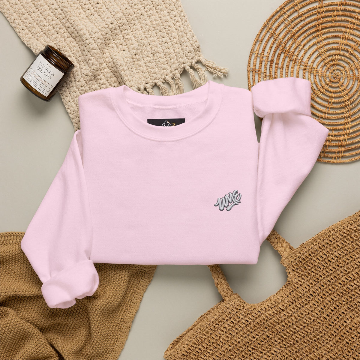 Crewneck Sweatshirt — UME White Logo All-Over Print