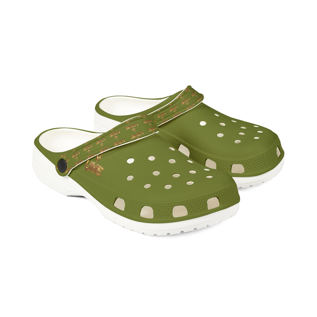 Olive All-Over Print EVA Foam Clogs — Slip-On Shoes