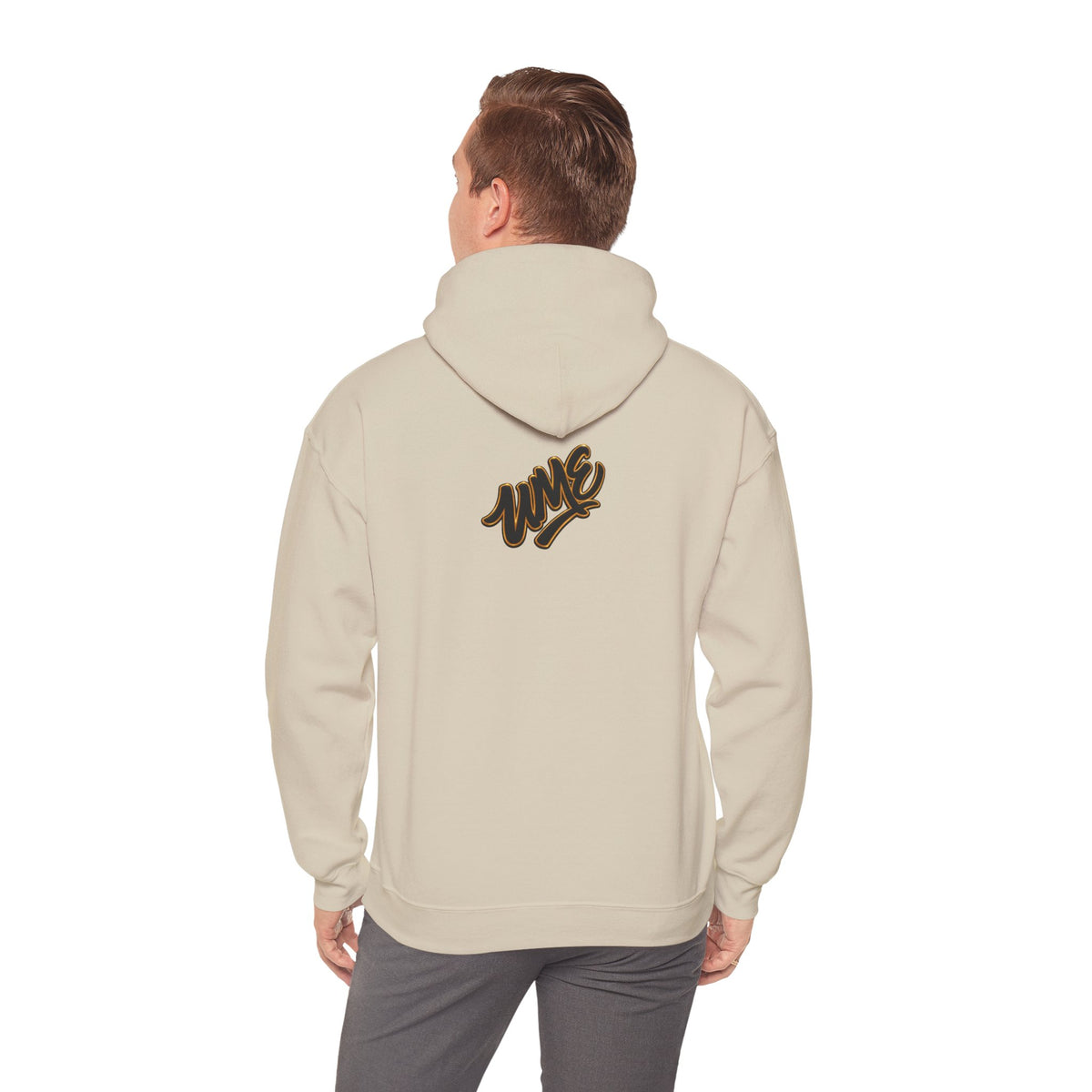Hoodie — White UME Black Logo All-Over Print
