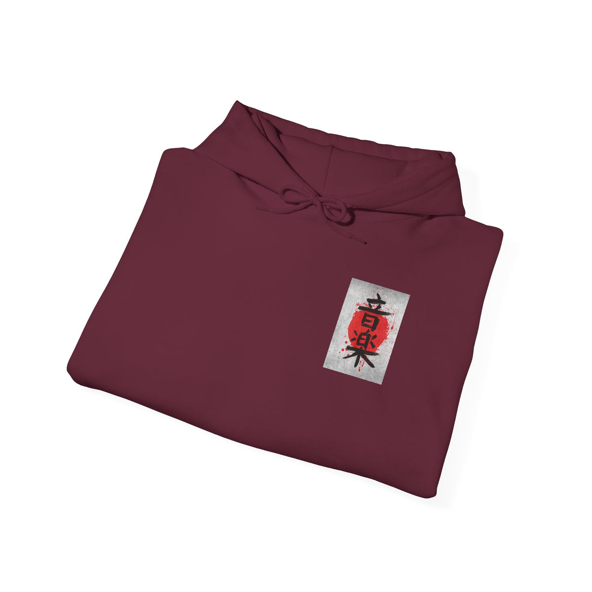 Samurai Poppy Hoodie — Japanese Ink Art Hooded Sweatshirt