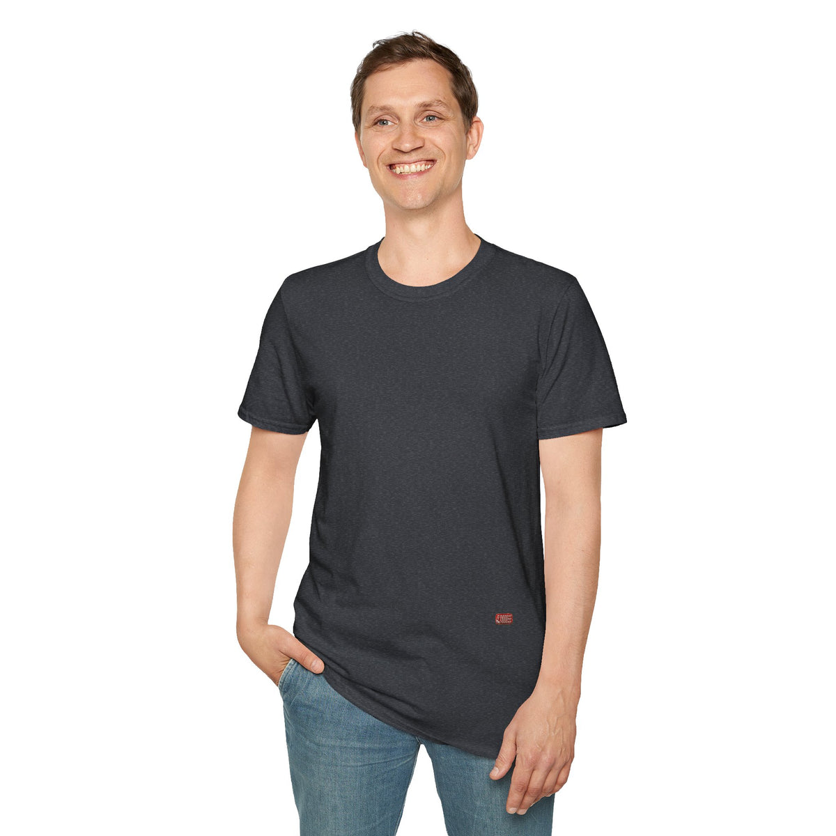 Minimalist Tiny Logo T-Shirt — Navy, White & More Base Colors