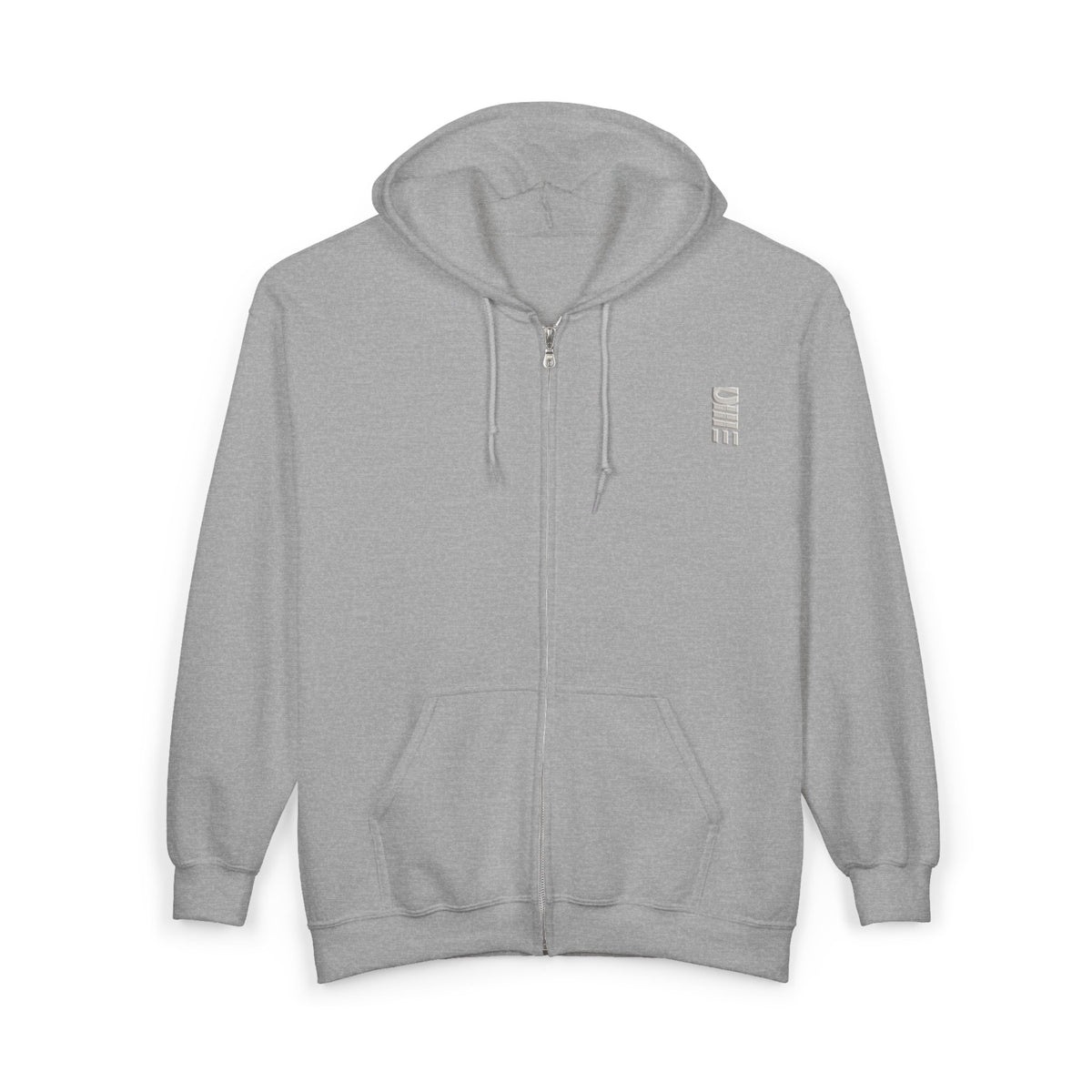 Full-Zip Midweight Hoodie — Multi-Color Minimal Graphic