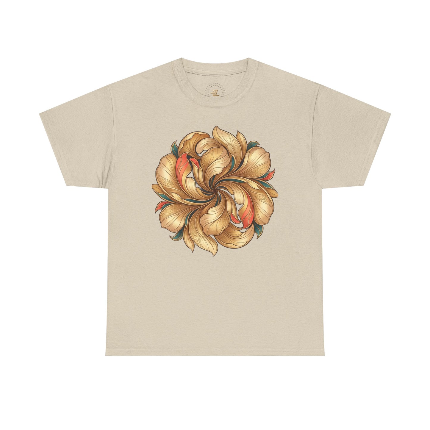 Floral Swirl Tee — Golden Petal Graphic T-Shirt