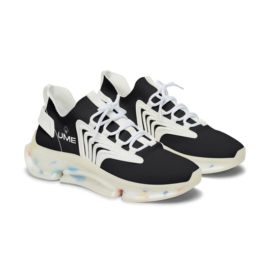 UME Black Mesh Sneakers — Lightweight Breathable Athletic Shoes with Confetti Sole