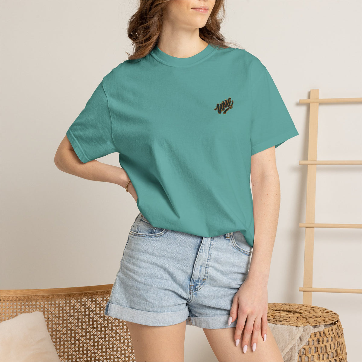 Garment-Dyed Heavyweight Tee — UME Black Logo Front & Back