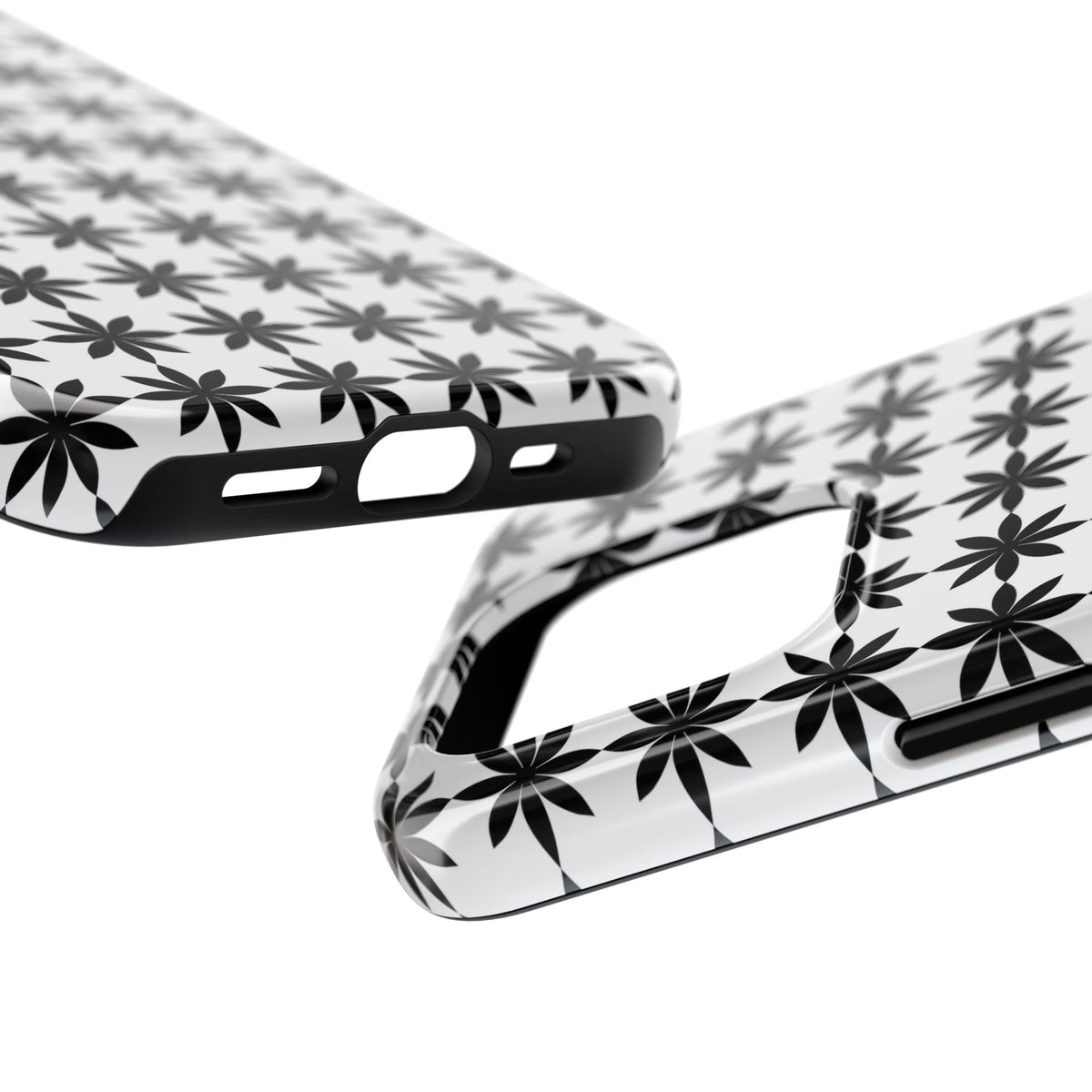 Tough Phone Case — Black & White Geometric Star Pattern