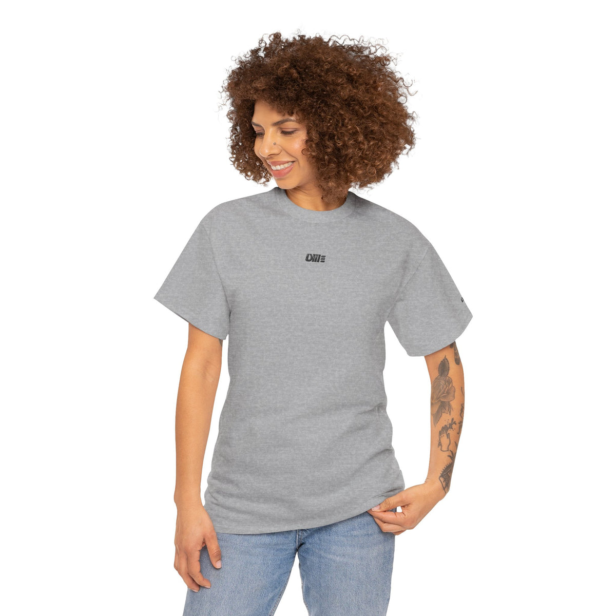 Minimalist Micro Logo Tee - White Cotton Casual Shirt