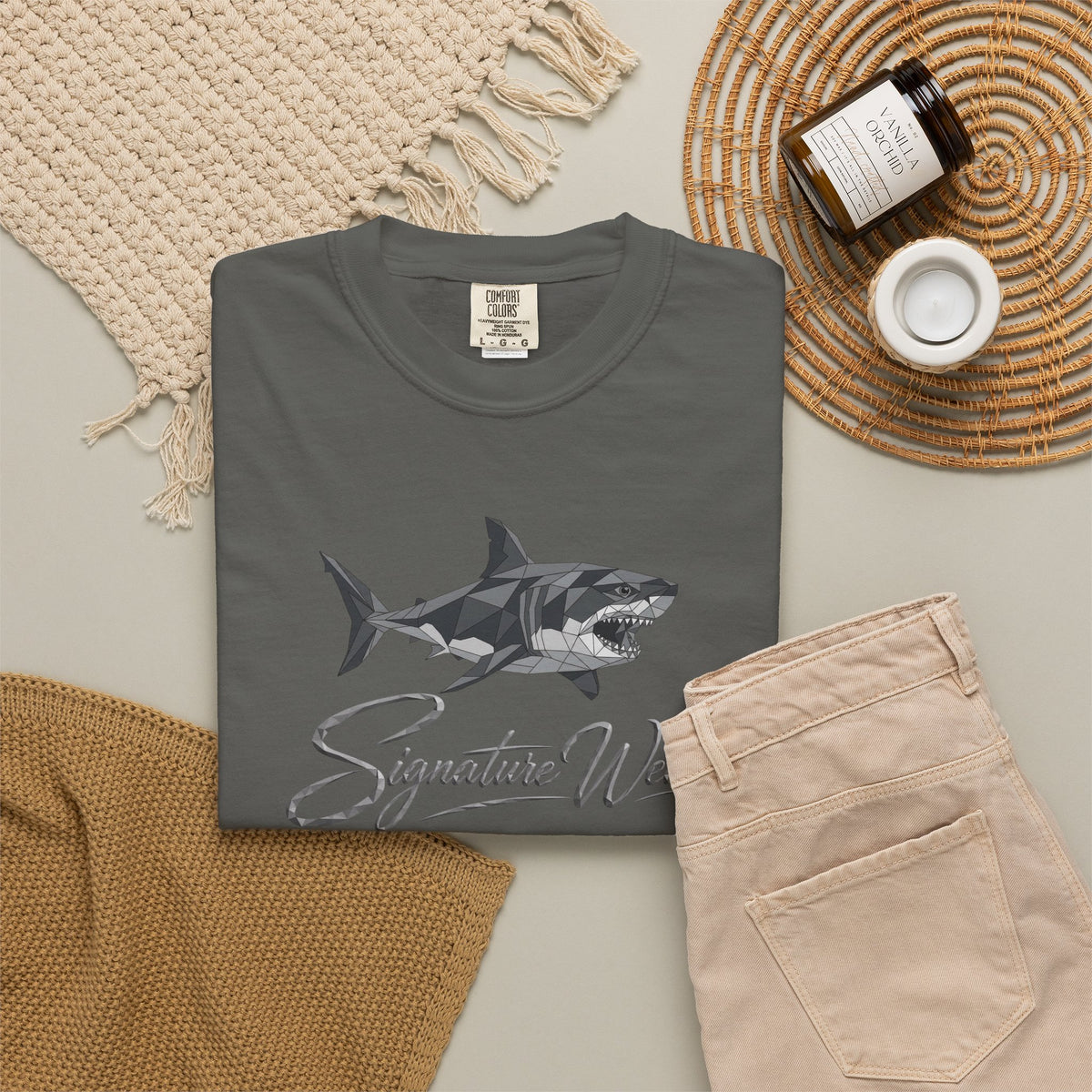 Signature Wear Shark Graphic T-Shirt — White, Black & More Colors