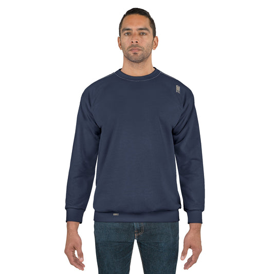 Minimal Crewneck Sweatshirt — Navy All-Over Print