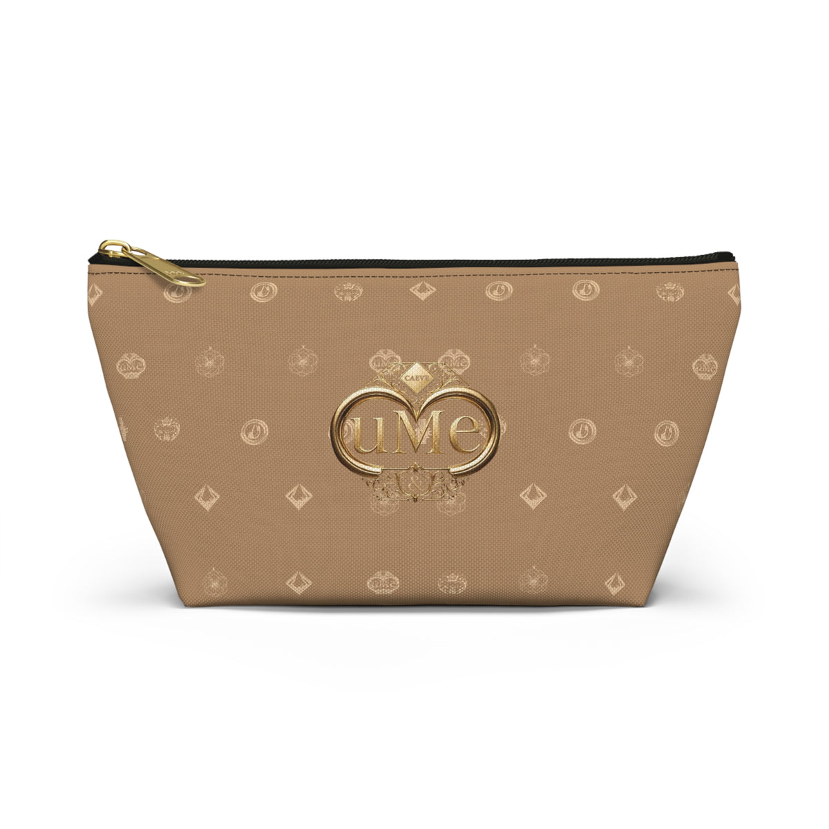 Beige Monogram Accessory Pouch — Luxury T-Bottom Makeup Bag