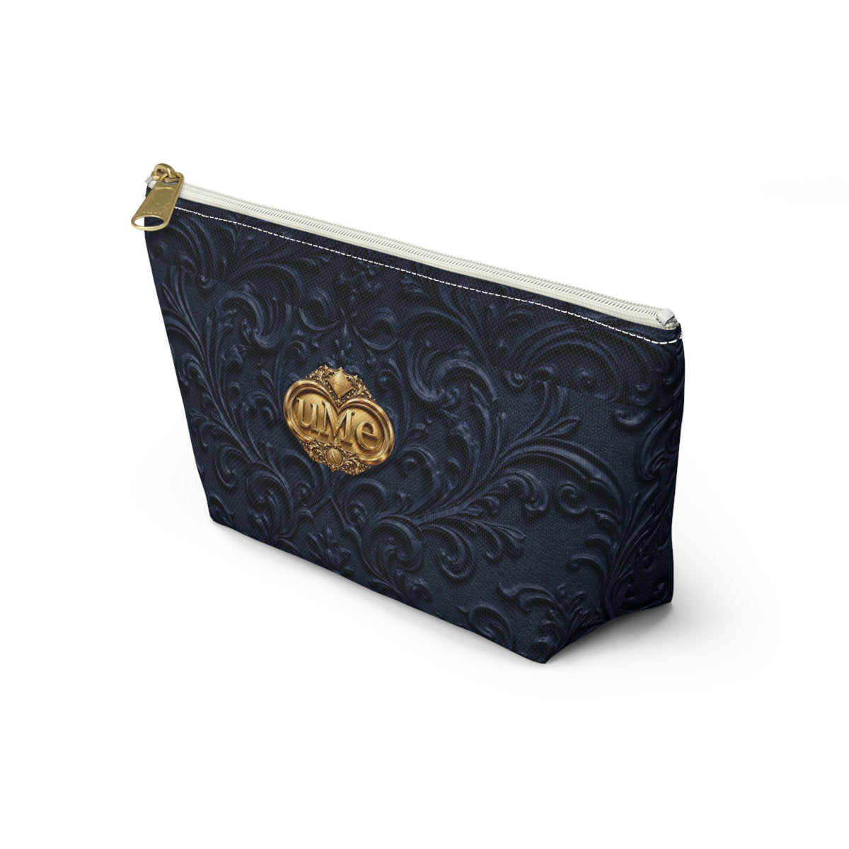 Navy UME Gold Crest Accessory Pouch — All-Over Print