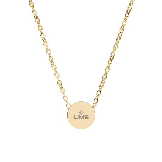 Mini Engraved Circle Necklace — Personalized Initial Disc Pendant