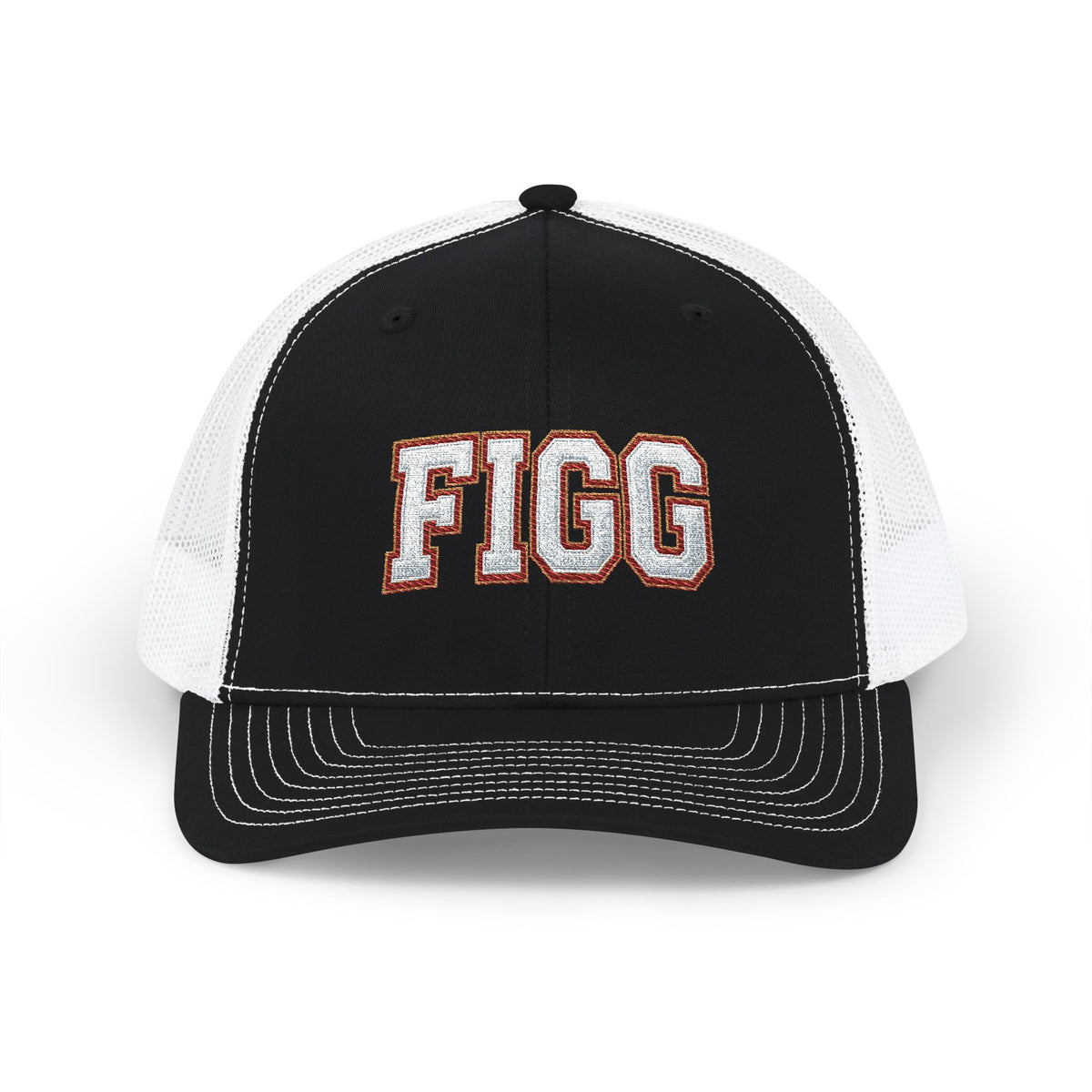 FFiGG Embroidered Vintage Trucker Cap — Black, Grey & Loden