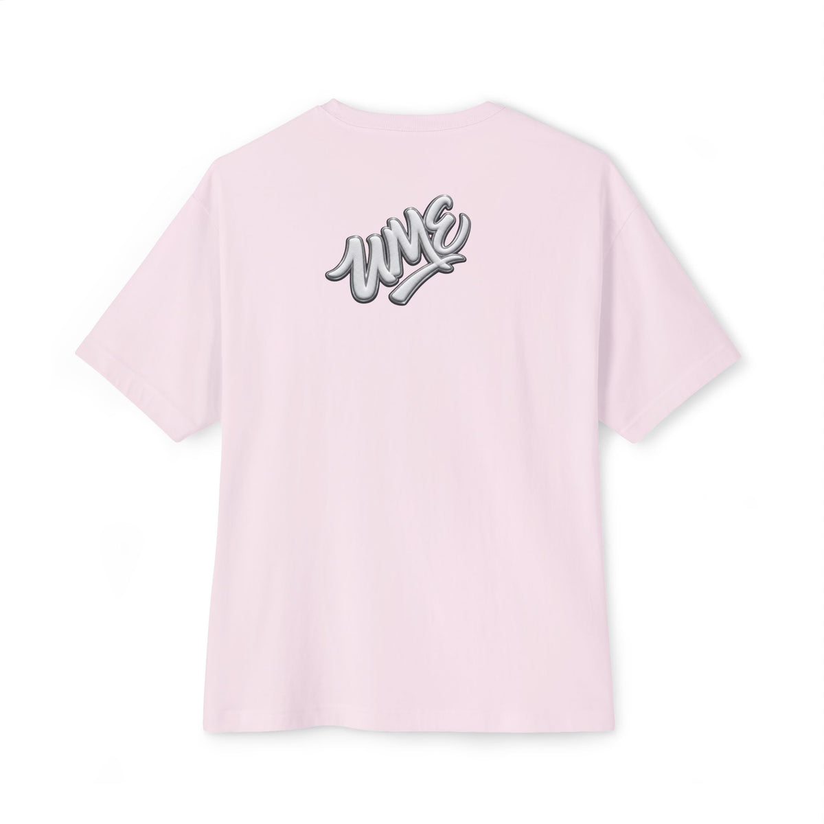 UME Script Logo Boxy Tee — White Oversized Graphic T-Shirt