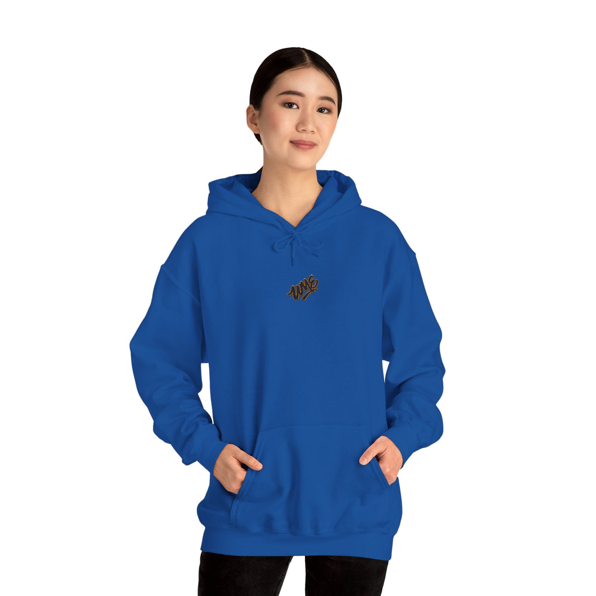 Hoodie — White UME Black Logo All-Over Print