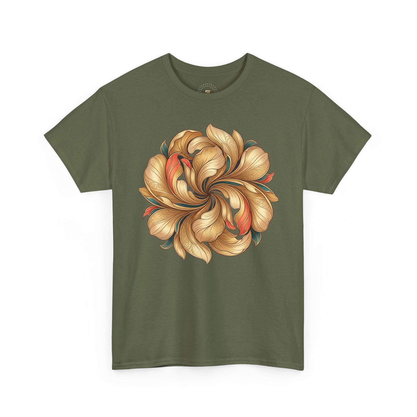 Floral Swirl Tee — Golden Petal Graphic T-Shirt