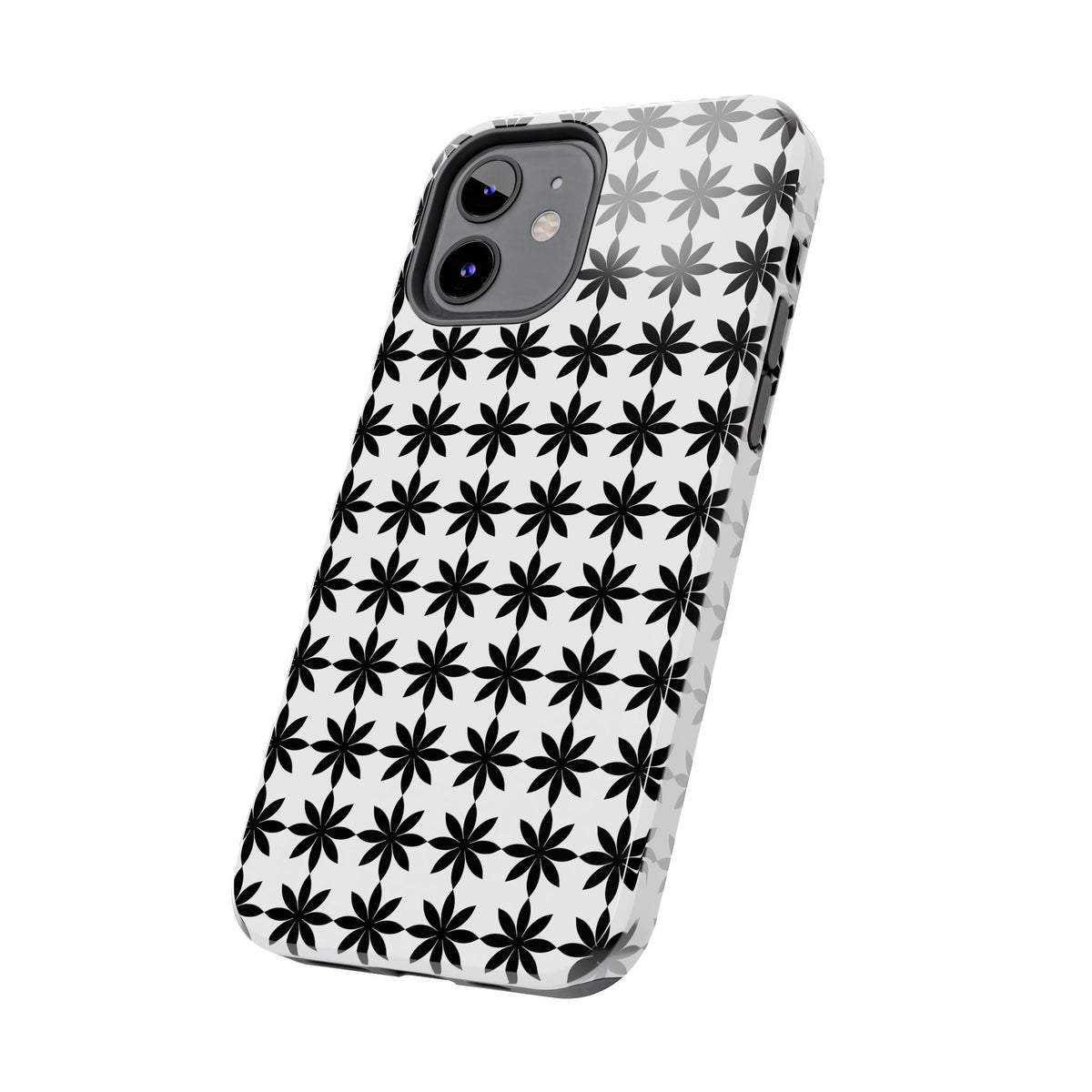 Tough Phone Case — Black & White Geometric Star Pattern