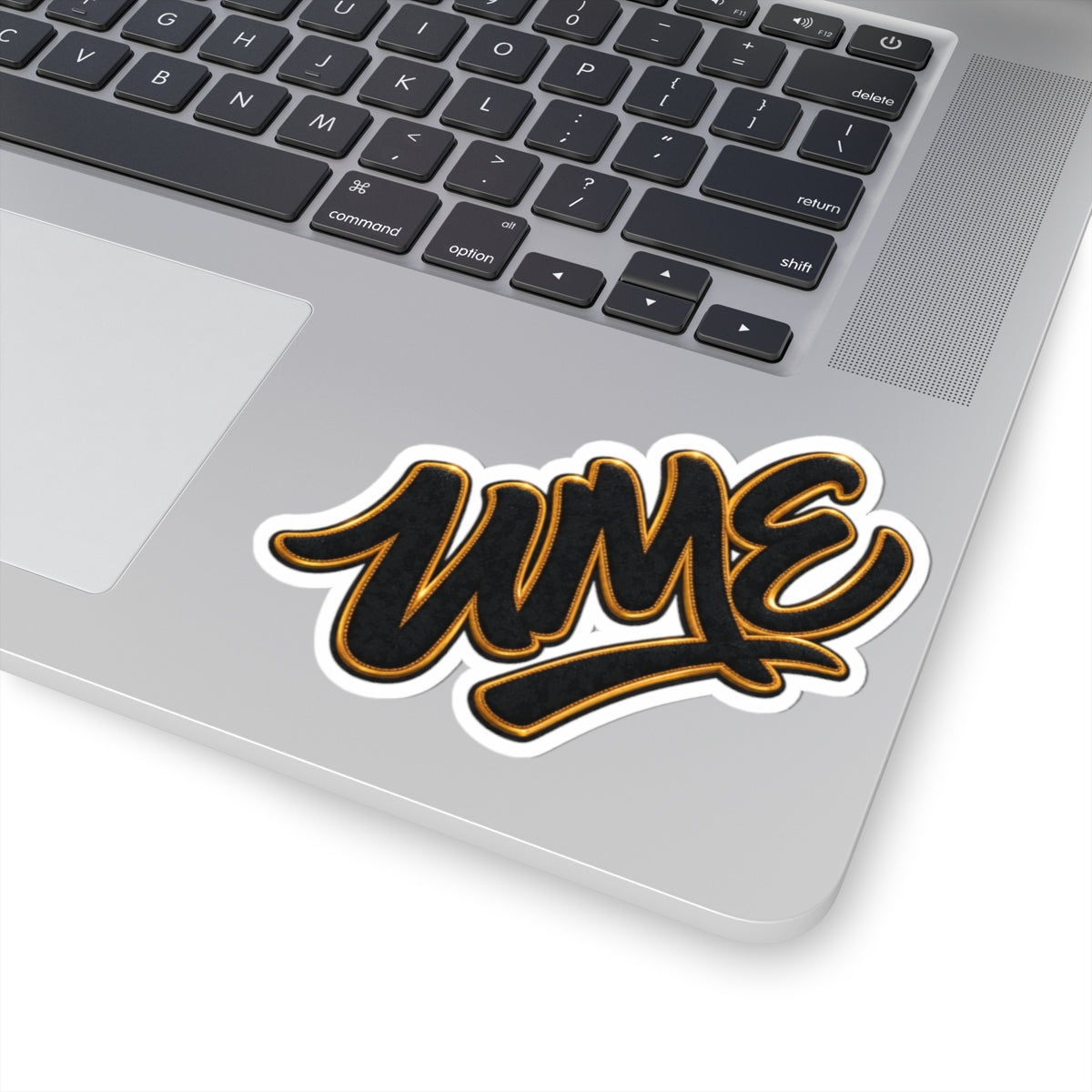 Black & Gold Graffiti "UME" Kiss-Cut Sticker — Bold Script Vinyl Decal