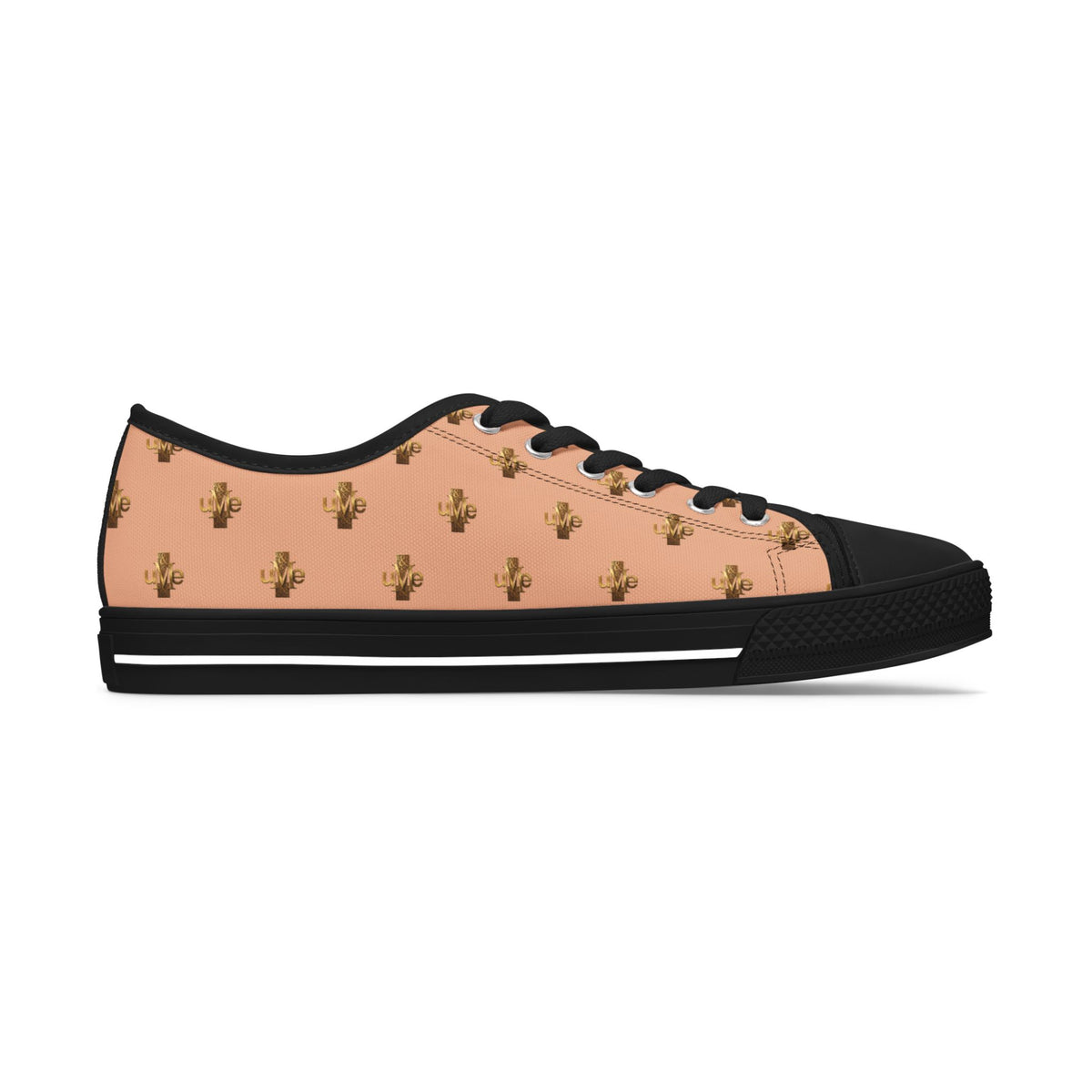 Women’s Low-Top Sneakers — Light Peach All-Over Print