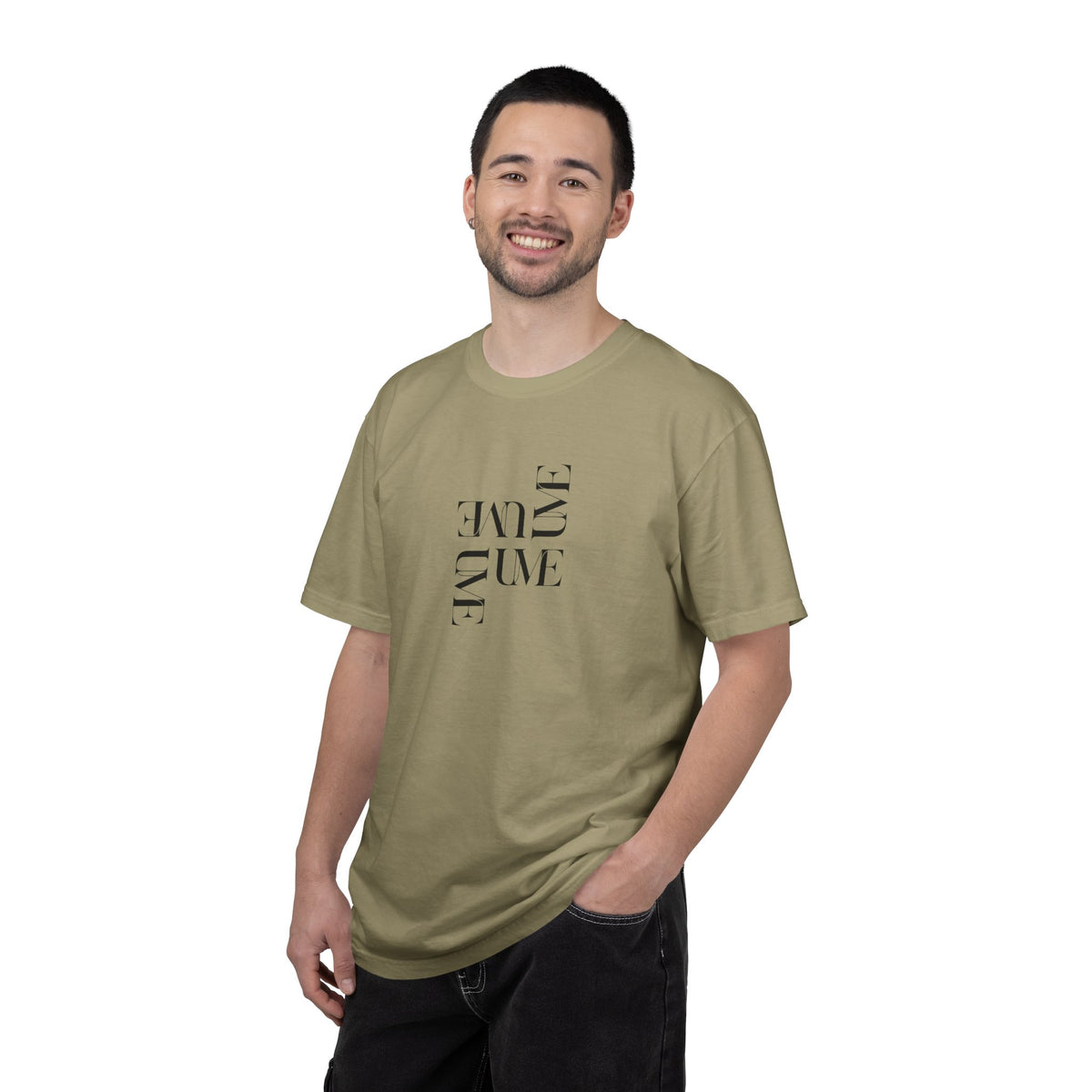 UME Typography Garment-Dyed T-Shirt — White, Ivory & More Colors