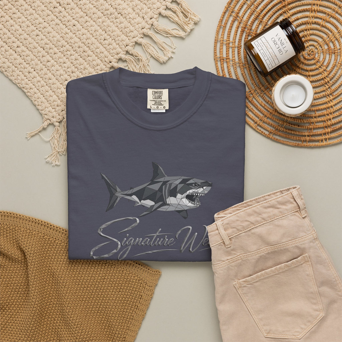 Signature Wear Shark Graphic T-Shirt — White, Black & More Colors