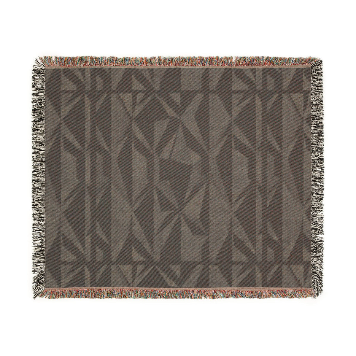 Geometric Deer Woven Blanket — Rustic Woodland Throw for Cabin, Camp, Outdoors