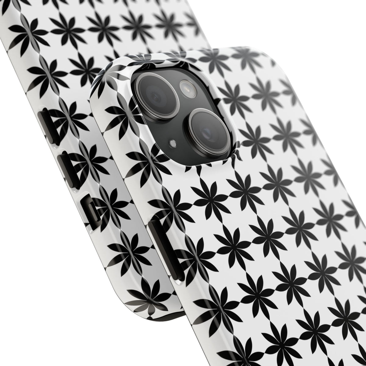 Tough Phone Case — Black & White Geometric Star Pattern