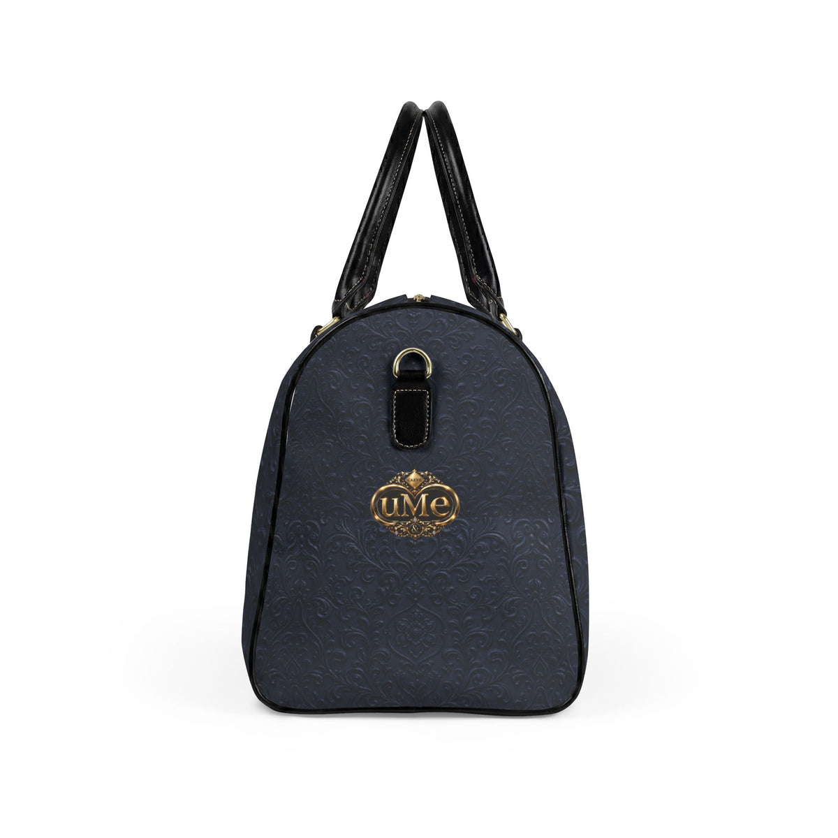 Navy Faux Leather Travel Duffle Bag — 'uMe' Weekend Carryall