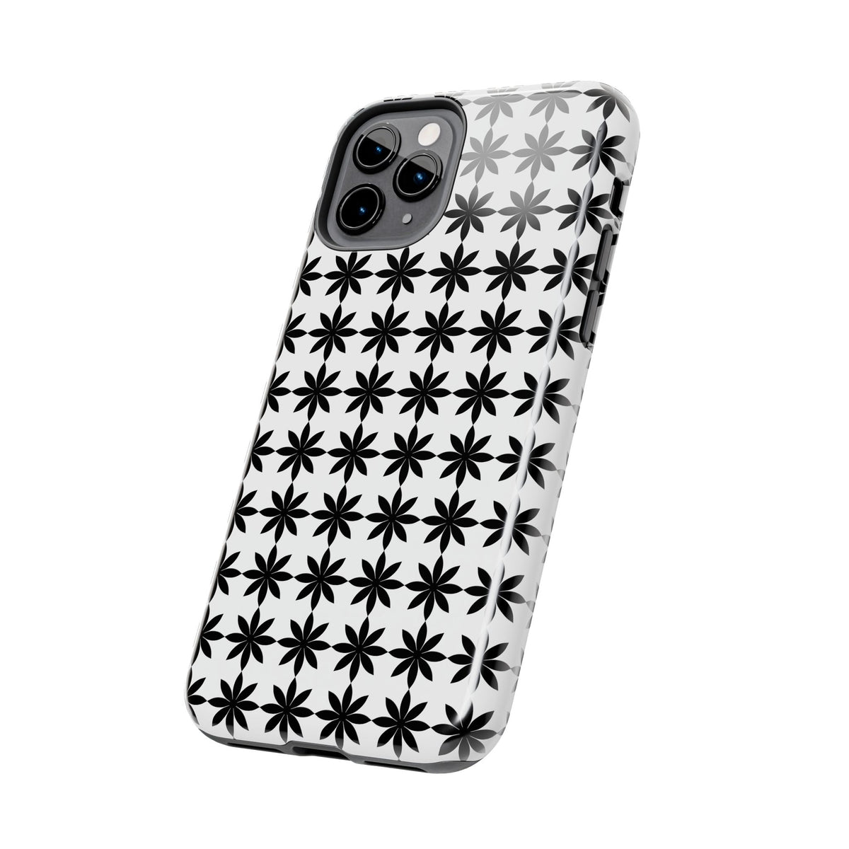 Tough Phone Case — Black & White Geometric Star Pattern