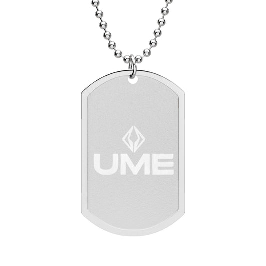 UME Logo Dog Tag Necklace — Stainless Steel Military ID Pendant