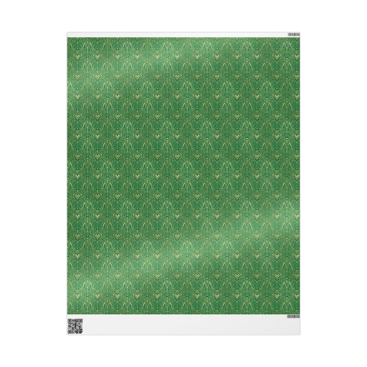 Festive Green & Gold Wrapping Paper Roll — Elegant Holiday Gift Wrap