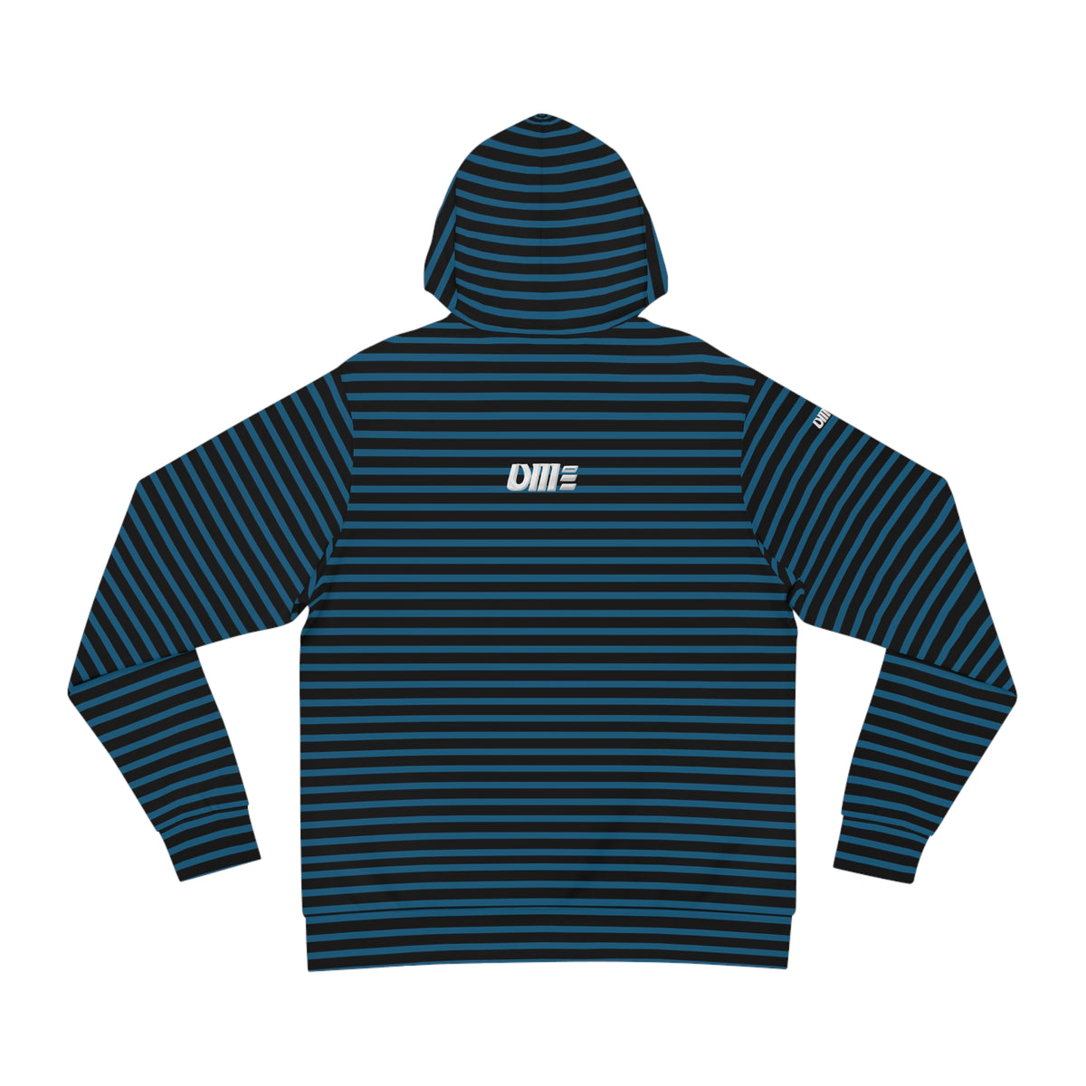 Striped Fashion Hoodie — Black UME All-Over Print Casual Pullover