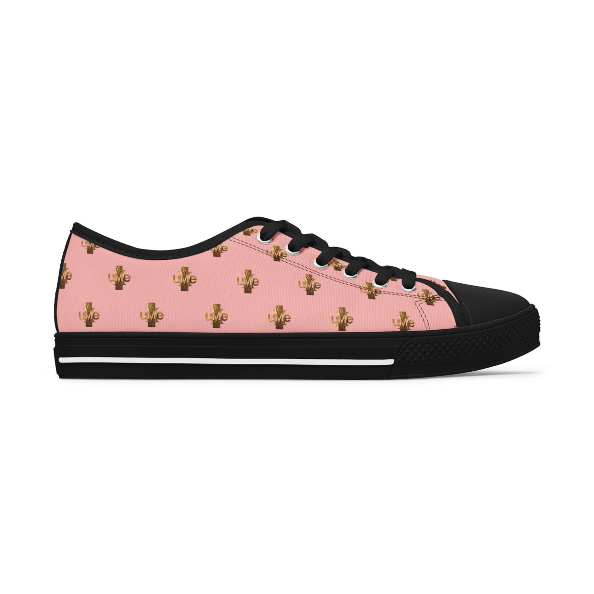 Women’s Low-Top Sneakers — Pink All-Over Print