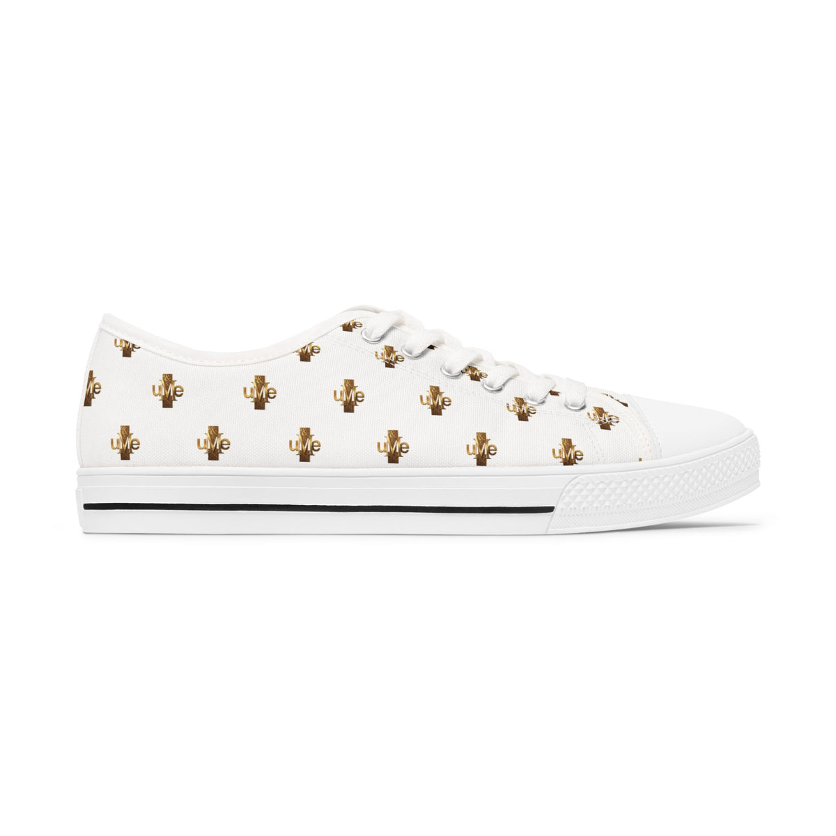 Women’s Low-Top Sneakers — White All-Over Print