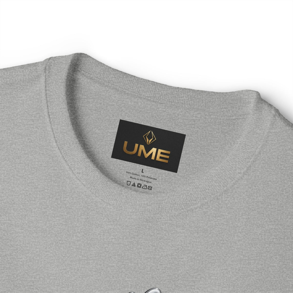 UME Script Logo Boxy Tee — White Oversized Graphic T-Shirt