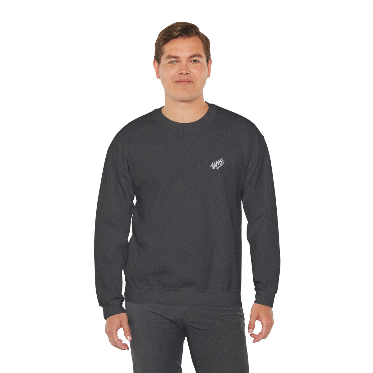 Crewneck Sweatshirt — UME White Logo All-Over Print