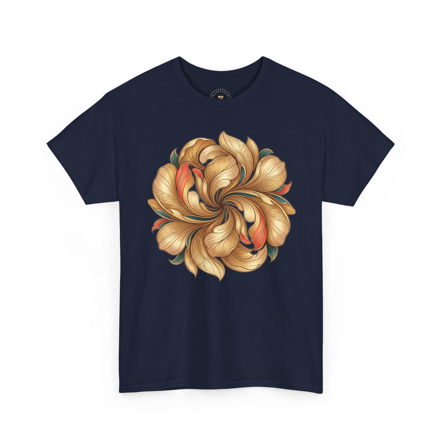 Floral Swirl Tee — Golden Petal Graphic T-Shirt