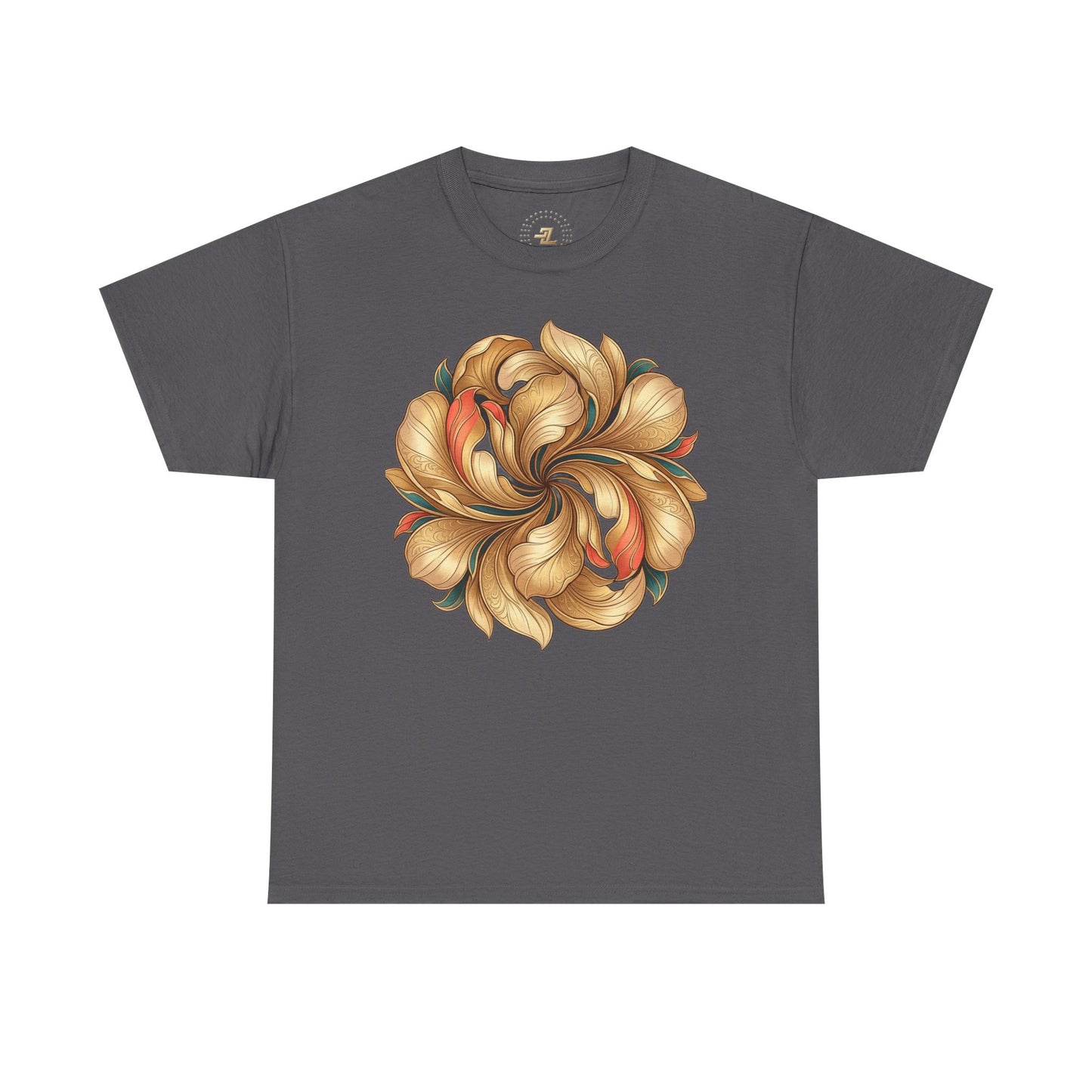 Floral Swirl Tee — Golden Petal Graphic T-Shirt