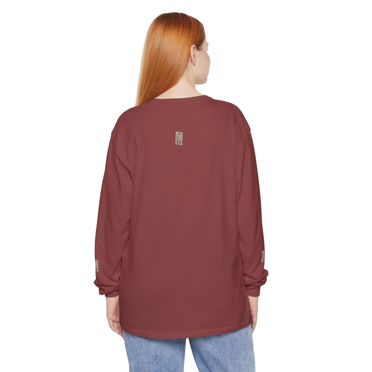 Garment-Dyed Long-Sleeve T-Shirt — Multi-Color Minimal Graphic