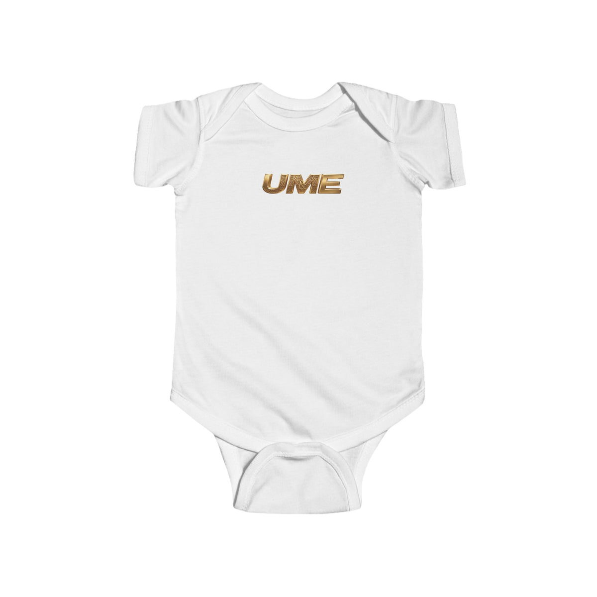 Gold UME Baby Bodysuit — Soft Cotton Infant Onesie