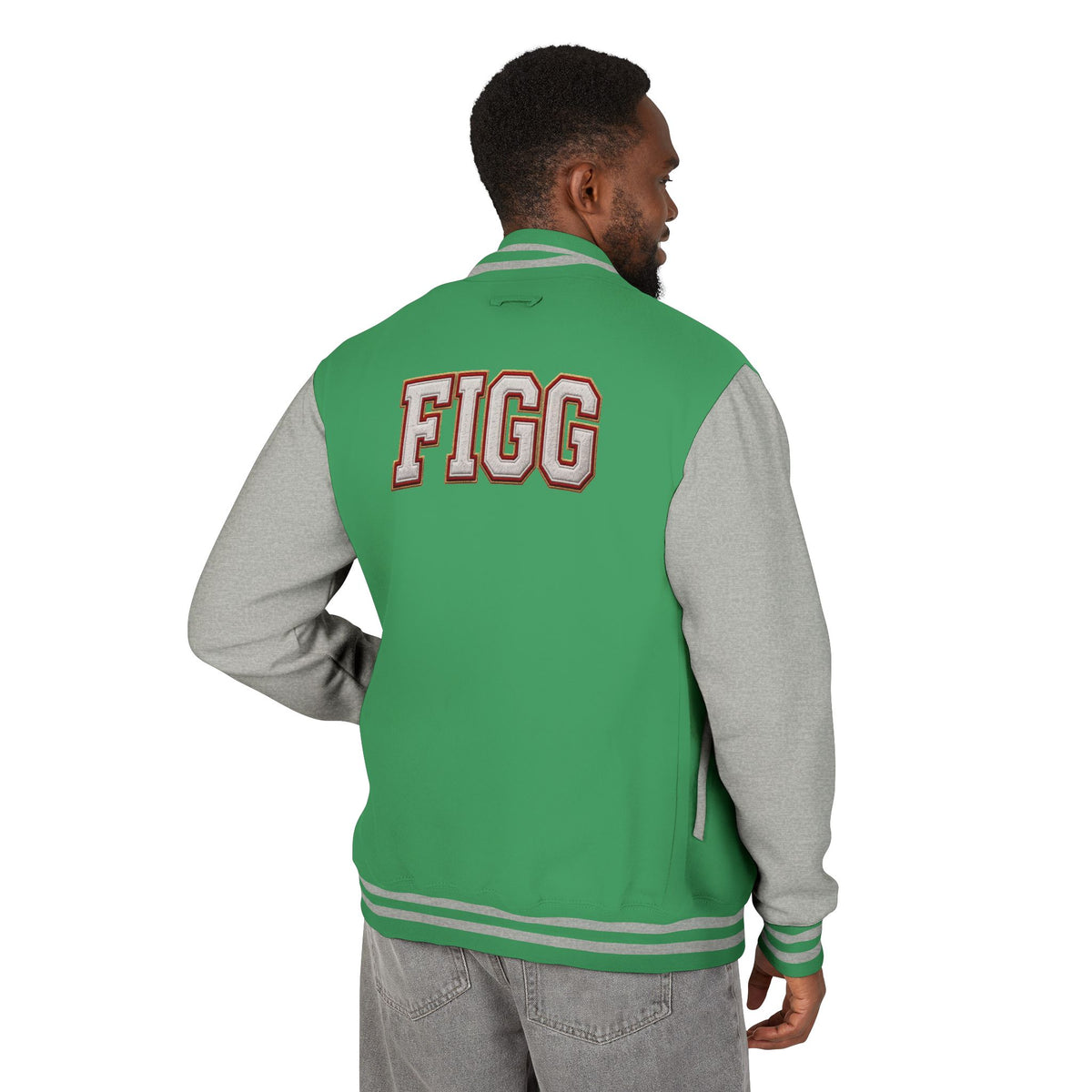 FIGG Letterman Jacket — Burgundy, Black, Navy & Bright Colors